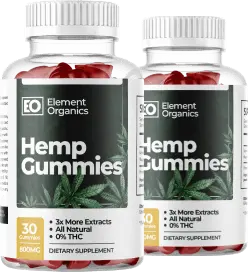 Element Organics Hemp Gummies NZ 2 bottles